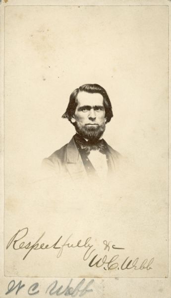 Vignetted head and shoulders portrait of William Webb.