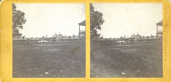 Stereograph of the interior of Fort Howard after its decommissioning in 1853.