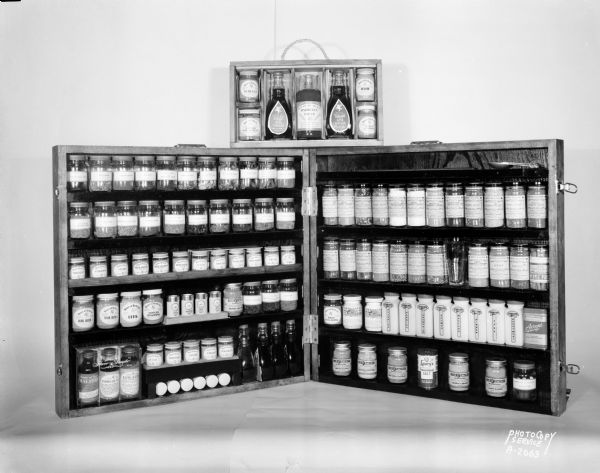 Carson Gulley's portable spice cabinet. He would use the cabinet for his cooking lectures.