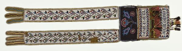 A beaded dance bag, which was once presented to General J.C. Starkweather by a Menominee Indian.