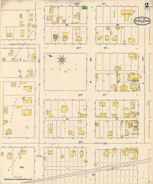 Sheet 2 of an Onalaska Sanborn map, including 2nd, 3rd, and 4th Streets.