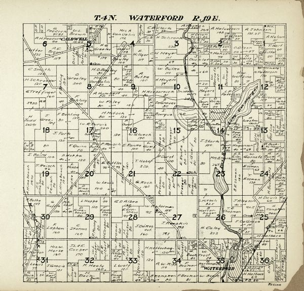 Waterford Map Map Or Atlas Wisconsin Historical Society 5754