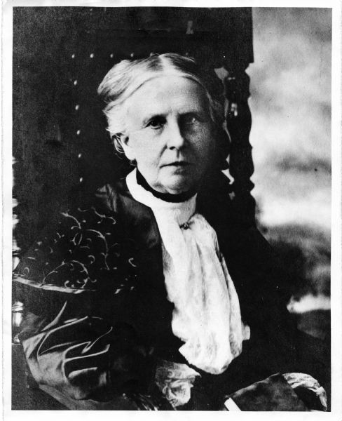 Portrait of the Reverend Olympia Brown Willis, of Racine. She was the first president of the Wisconsin Woman Suffrage Association.