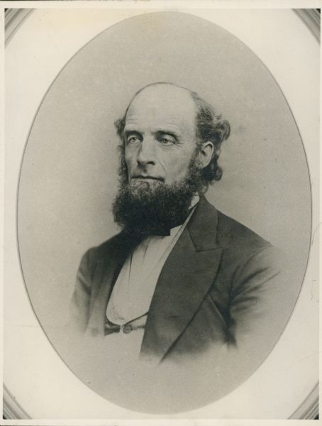 Oval-framed quarter-length portrait of Harrison M. Reed, who was the governor of Florida from June 8, 1868 until January 9, 1873.