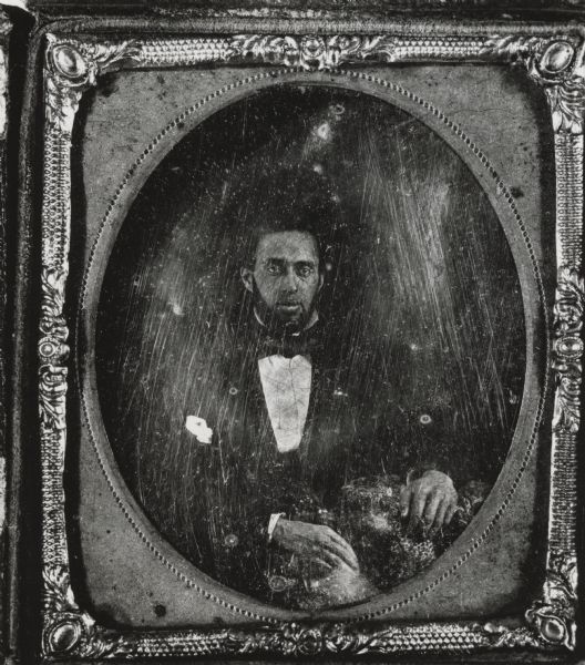 Black and white copy print of a daguerreotype portrait of Ezekiel Gillespie.