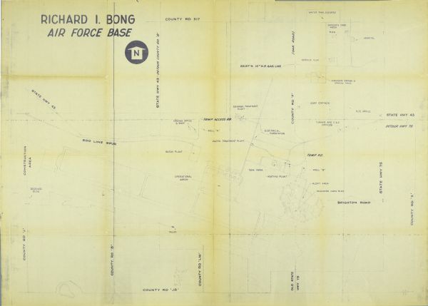 A map of the Richard Bong Air Force base.