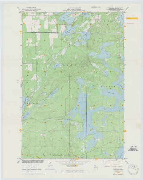 A map of the Chief Lake quadrangle.