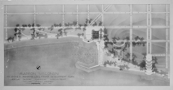 The proposed Mendota Lake Front Development Plan, William Kaeser, architect.