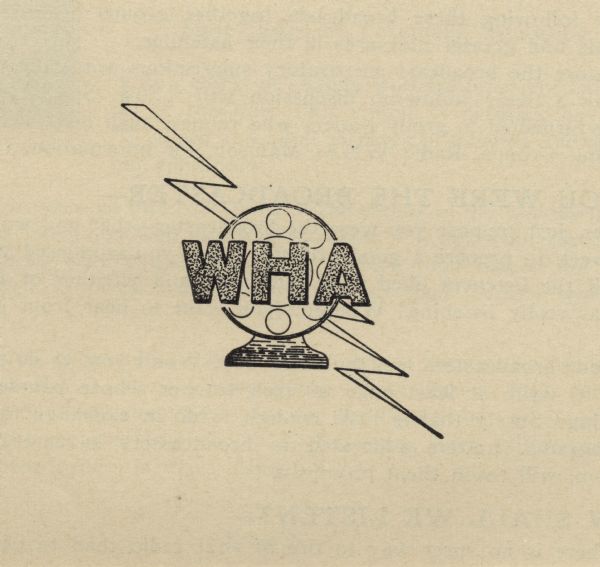 WHA Radio logo from a 1936-1937 Wisconsin College of the Air course guide.