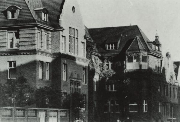 Exterior view of the Israelitisches Krankenhaus, a teaching hospital in Breslau (Wroc&#322;aw), Poland. The medical staff was Jewish, though patients were not exclusively Jewish. The hospital was destroyed in 1938.