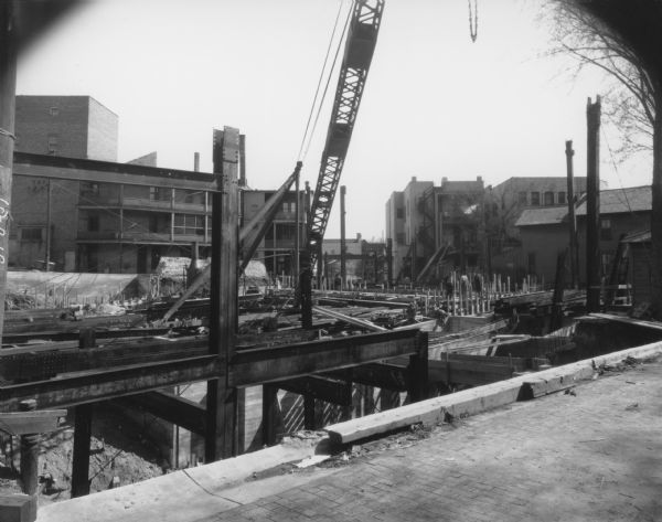 Orpheum Theater under construction, 216 State Street, looking south.