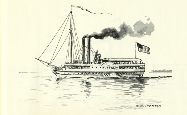 Drawing of the Great Lakes steamship <i>Buffalo</i>