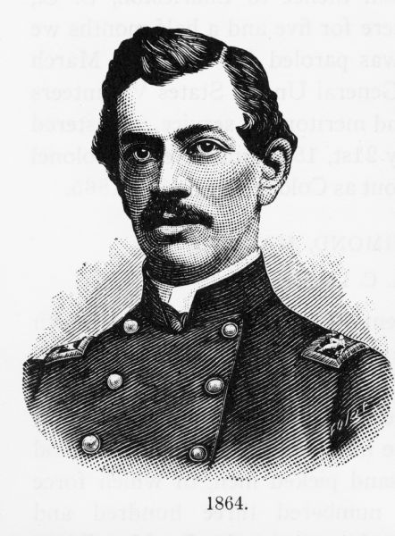 Engraved portrait of Col. A.C. Litchfield of the 7th Michigan Cavalry.