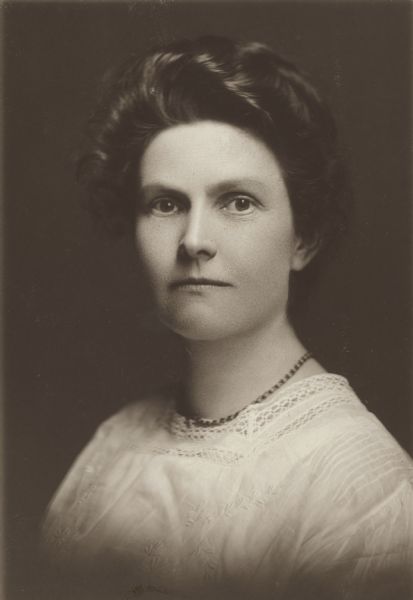 Quarter-length portrait of activist Ada James at around 30 years of age.