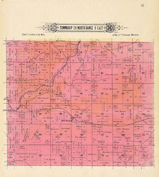 Marathon County Map Map or Atlas Wisconsin Historical Society