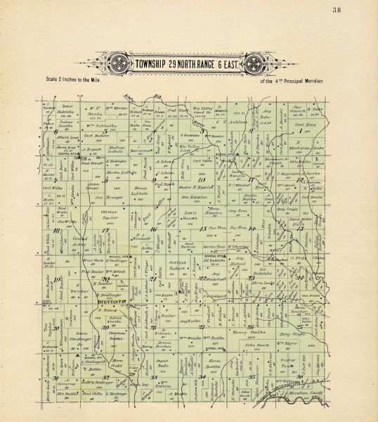 A plat map of Marathon county, township 29, north range, 6 east.