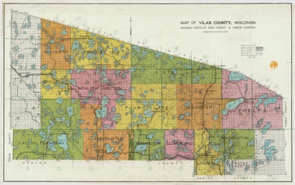 Vilas County Map  Map or Atlas  Wisconsin Historical Society