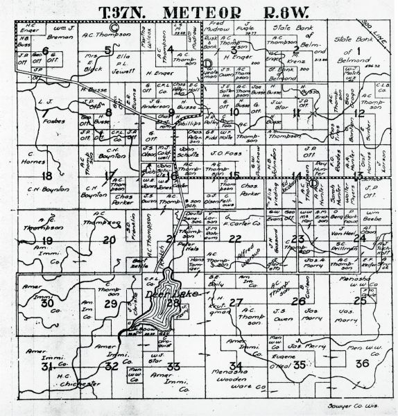 Sawyer County Map Or Atlas Wisconsin Historical Society 9420