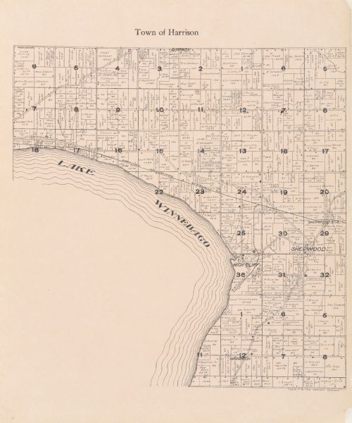 A plat map of the town of Harrison.