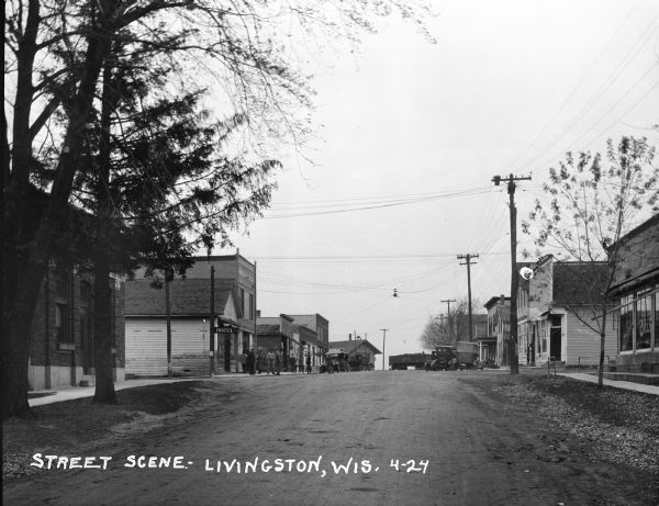 A view of downtown Livingston looking down the main street.