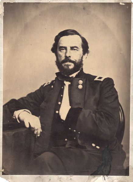 Seated portrait of General Rufus King of the Iron Brigade.