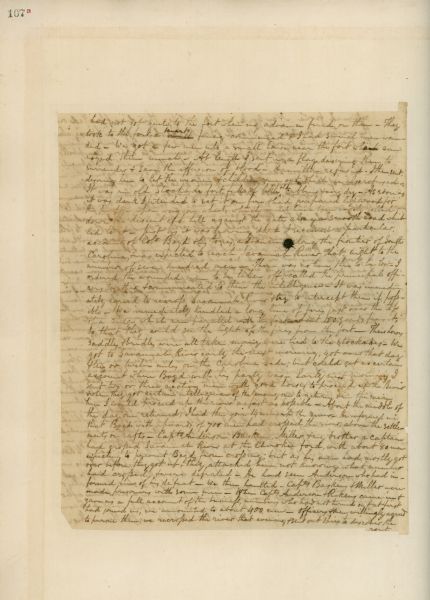 A page of a letter written by Andrew Pickens.