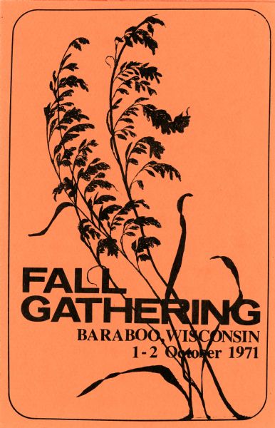 A brochure for the Fall Gathering meeting of the Wisconsin Academy of Sciences, Arts, and Letters.