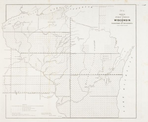 A sketch of the public surveys of Wisconsin and territory of Minnesota. 