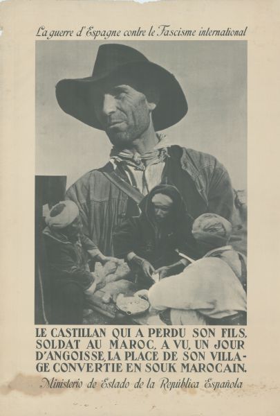 Text at top reads: "La guerre d'Espagne contre le Fascisme international".