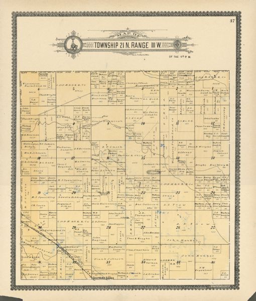 Plat map showing land ownership of Township 21N Range 3W in Jackson County for 1901. Scale is 2 inches to 1 mile.
