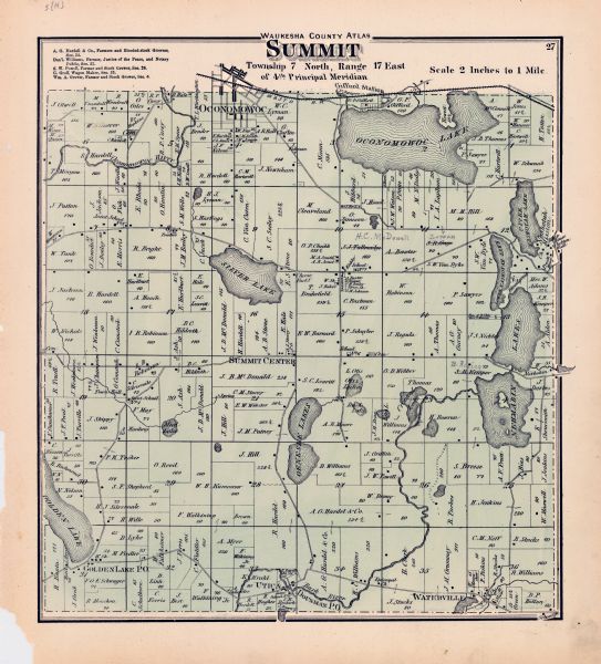A plat map of Summit, Wisconsin.