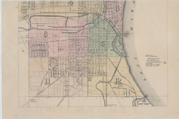 A plat map of a section of Milwaukee.