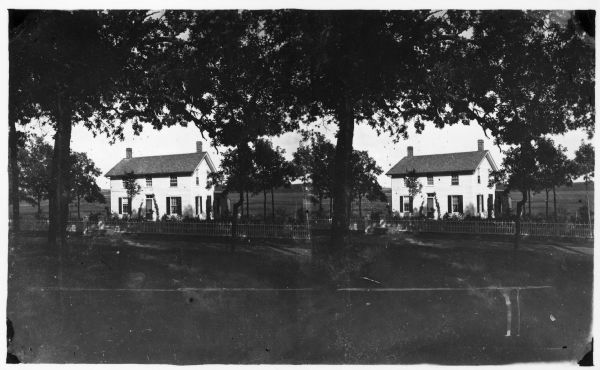 Stereograph of Superintendent's residence at State Fish Hatchery.