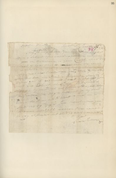A letter written by (illegible first name) Peterson to Michael Price in the 1700s.