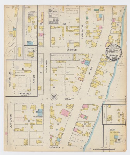 A Sanborn fire insurance map of Sauk City which was drawn up in 1892.