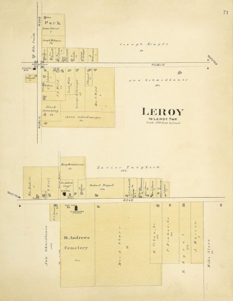 A map of the township of Leroy.