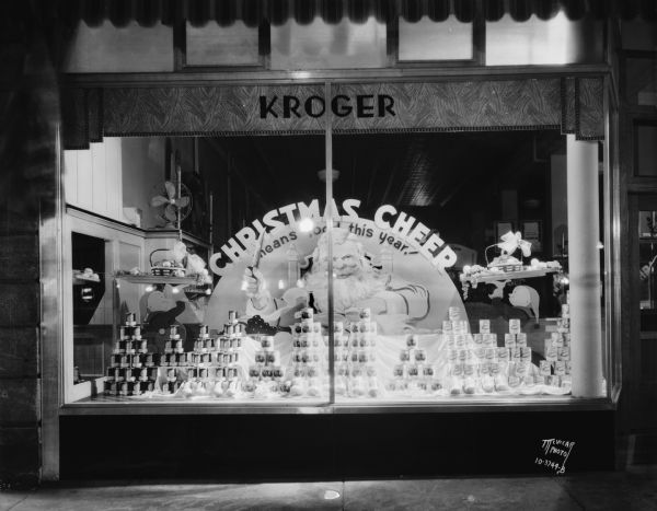Kroger Grocery and Bakery, 3 N. Pinckney Street, Christmas window display.