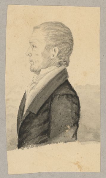 Waist-up profile portrait of Gen. James Ray of Kentucky.
