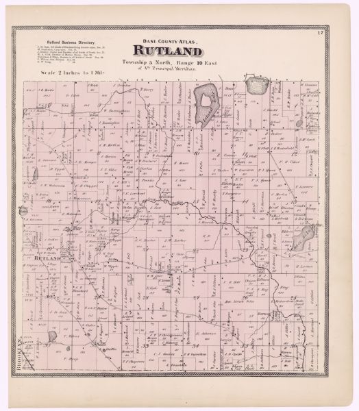 A plat map of the town of Rutland.
