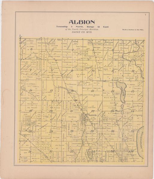 A plat map of the township of Albion.