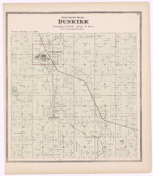 A plat map of the town of Dunkirk.