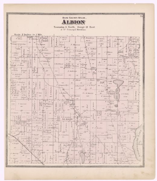 A plat map of the town of Albion.