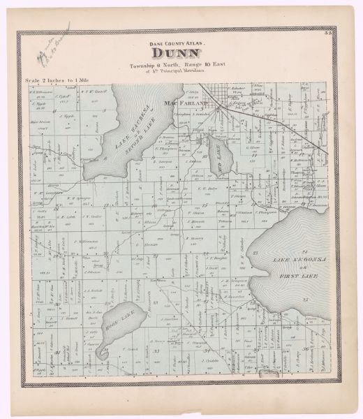 A plat map of the town of Dunn.