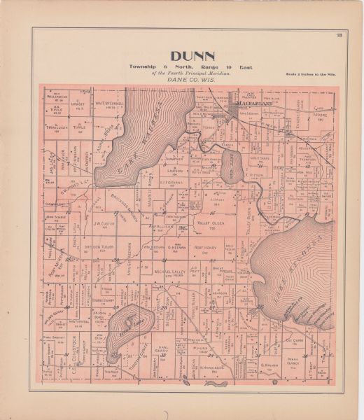 A plat map of the township of Dunn.