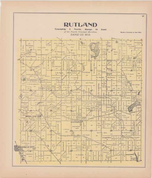 A plat map of the township of Rutland.
