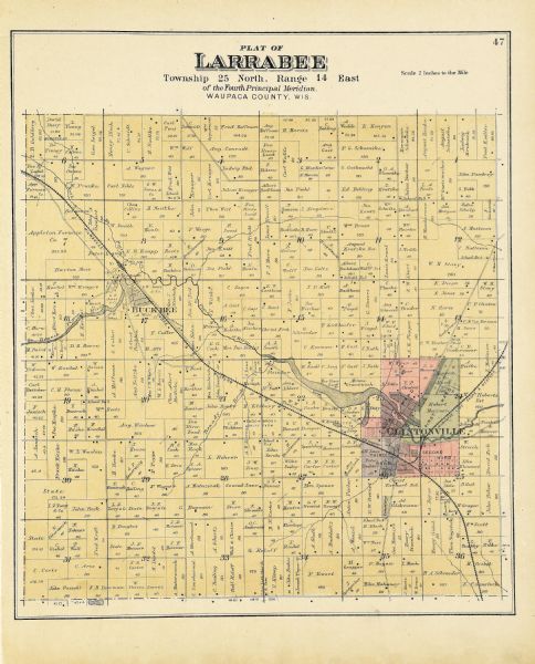 A plat map of Larrabee, township 25 north, range 14 east.