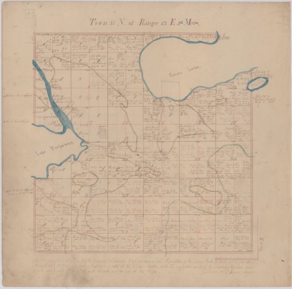 Green Lake County plat map, T. 15 N., R. 12 E.