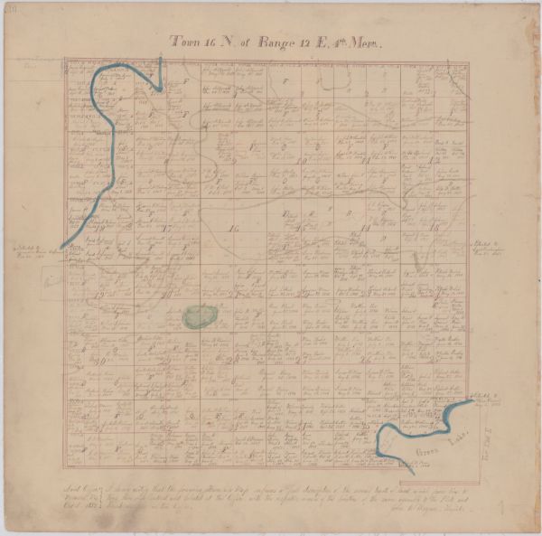 Green Lake County plat map, T. 16 N, R. 12 E. 
