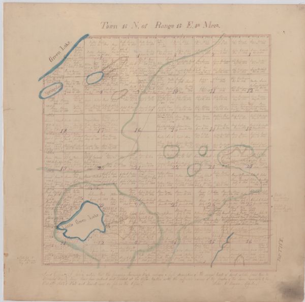 Green Lake County plat map, T. 15 N, R. 13 E.