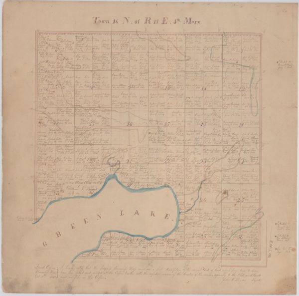 Green Lake County plat map, T. 16 N, R. 